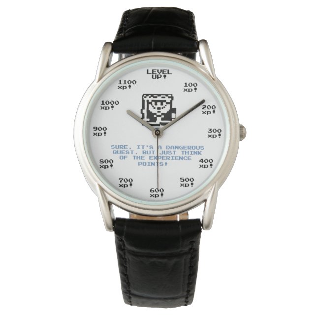 "Level up!" funny retro gaming RPG watch (Front)
