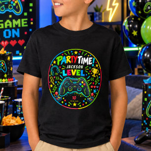 Level Up Gamer 10th Birthday Boy Party T-Shirt