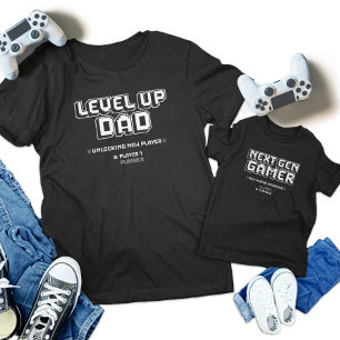 Level Up Gamer Dad Child Next Gen Player Matching Toddler T-shirt