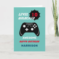 Level Up Gamer Kids Personalized Age Birthday