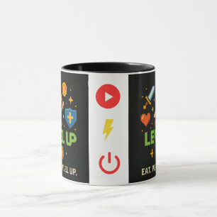 Level Up Gamer Mug – Retro Pixel Gaming Cup