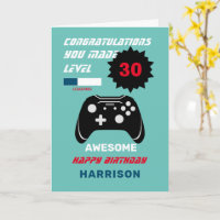 Level Up Gamer Personalized Age Happy Birthday