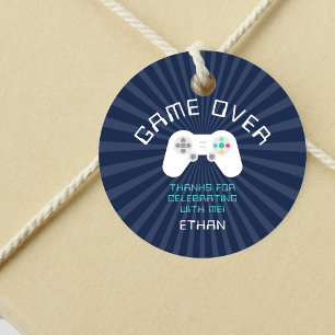 Level Up   Gamer Theme Personalized Birthday Favou Favour Tags