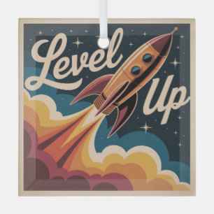 Level Up Glass Ornament