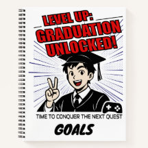 Level Up Graduation Notebook – Life Goals Journal 