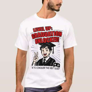 Level Up: Graduation Unlocked! Gamer Anime T-Shirt