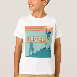 "Level Up" Illustration with Climbing Figures T-Shirt