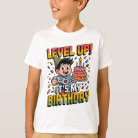 Level Up It's My Birthday Nostalgic Cartoon Style