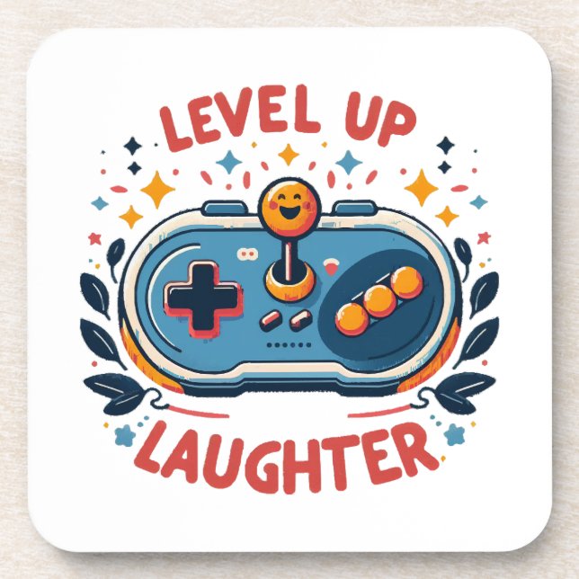 level up laughter coaster (Front)
