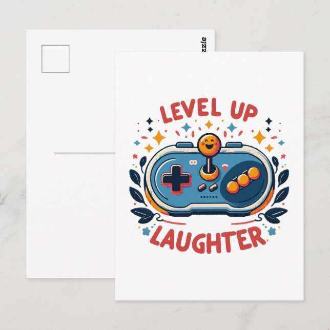 level up laughter postcard (Front/Back)