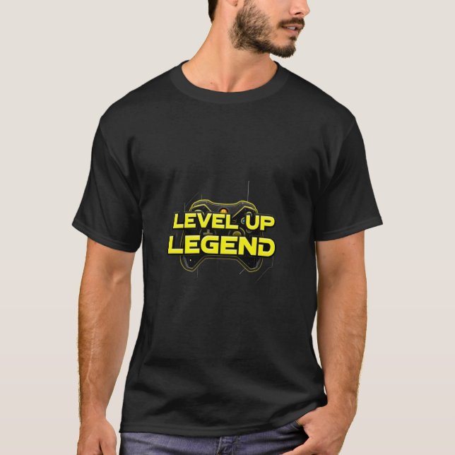 Level Up Legend Gamer Controller Design  T-Shirt (Front)