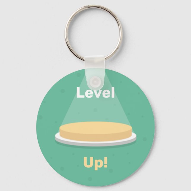 Level Up! | Level Up Button Keychain (Front)