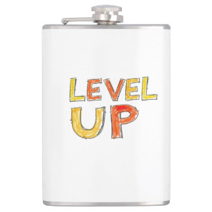 Level Up Motivation Design Hip Flask