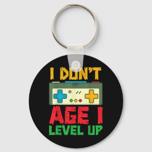 Level Up Playing Video Games Gamer Birthday Gaming Keychain