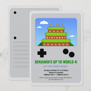 Level Up! Printable Video Game Party Invites