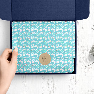 Level Up   Retro Video Game Pattern Tissue Paper