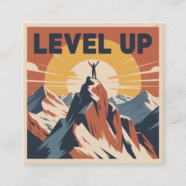 Level Up Square Business Card (Front)