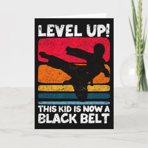Level Up This Kid Is Now A Black Belt Karate Marti Card