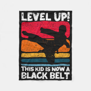 Level Up This Kid Is Now A Black Belt Karate Marti Fleece Blanket