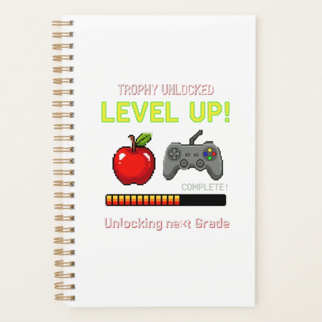 Level Up To The Next Grade | Funny Gamer Student  Planner (Front)