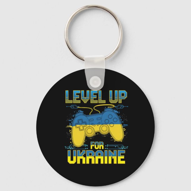 Level Up Ukraine Support  Keychain (Front)