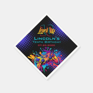 Level Up Video Game Controller Birthday Napkin