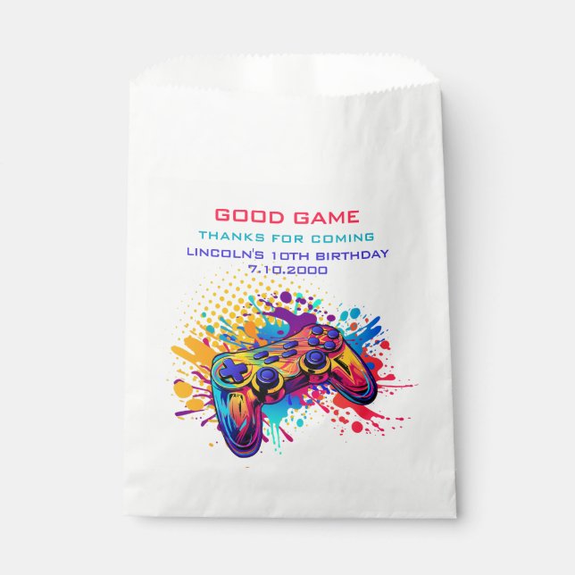 Level Up Video Game Controller Favour Bag (Front)