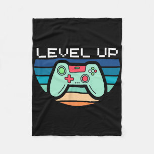 Level Up Video Game Controller Fleece Blanket