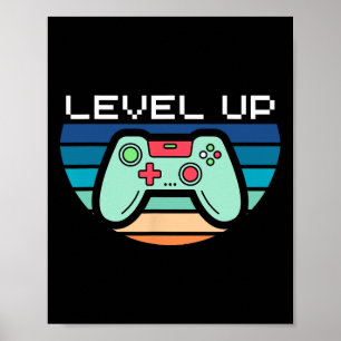Level Up Video Game Controller  Poster