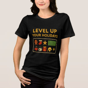 Level Up Your Holidays – Gamer Christmas Loading Tri-Blend Shirt