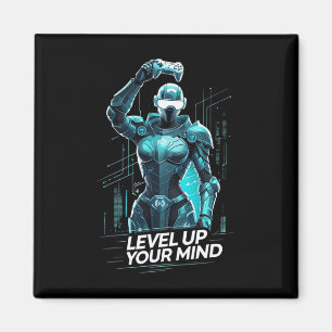 Level Up Your Mind Ai Gamer  Magnet