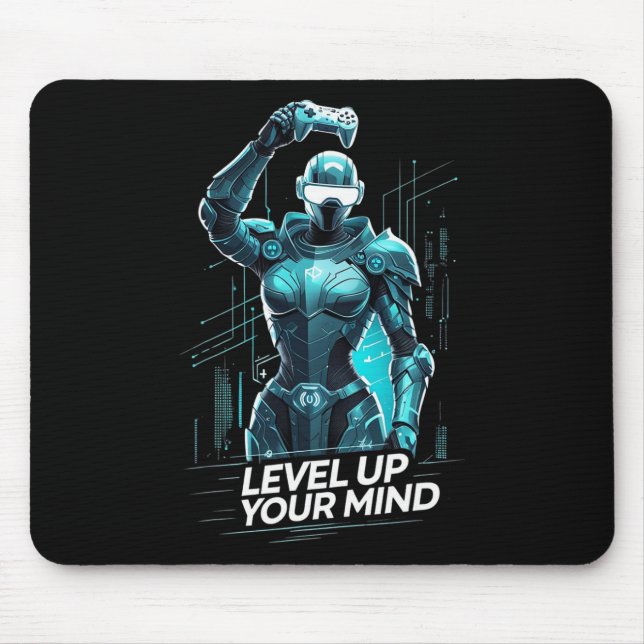 Level Up Your Mind Ai Gamer  Mouse Pad (Front)