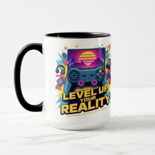 Level Up Your Reality – Neon Gamer Mug