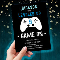 LEVELED Up 9th Birthday Invitation