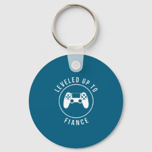 Leveled Up Fiance Men Husband Keychain