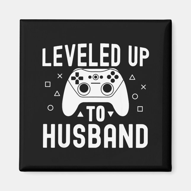 Leveled Up Husband Fiance Boyfriend Design Magnet (Front)
