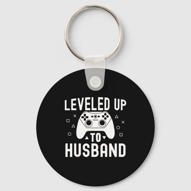 Leveled Up Husband Fiance Boyfriend Keychain (Front)