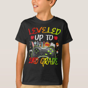 Leveled Up To 2nd Grade Gamer Back To School First T-Shirt
