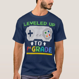 Leveled Up To 4th Grade Gamer Video Game Controlle T-Shirt