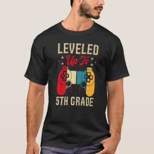 Leveled Up To 5th Grade Gamer Back To School First T-Shirt