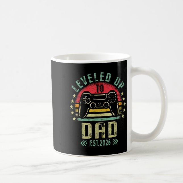 Leveled Up To Dad 2026 Promoted To Daddy Level Unl Coffee Mug (Right)