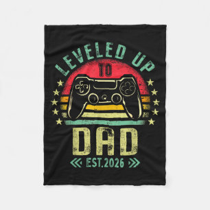 Leveled Up To Dad 2026 Promoted To Daddy Level Unl Fleece Blanket