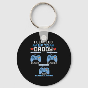 Leveled Up To Daddy Again Funny Gamer Dad Est 2026 Keychain