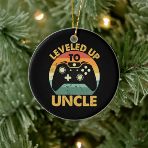 Leveled Up to Uncle Ceramic Ornament