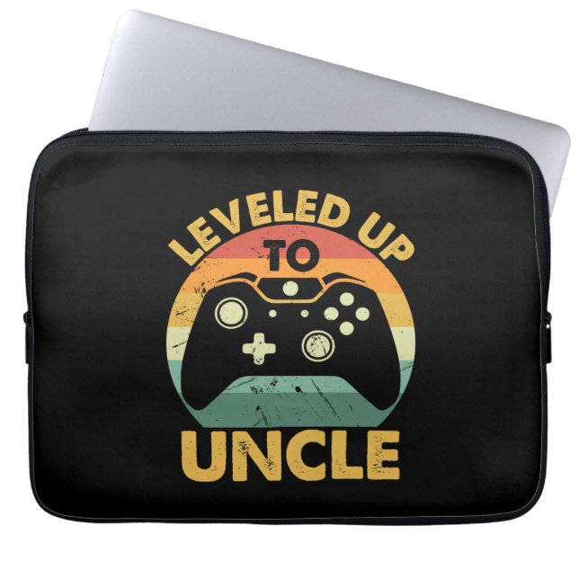 Leveled Up to Uncle Laptop Sleeve (Front)