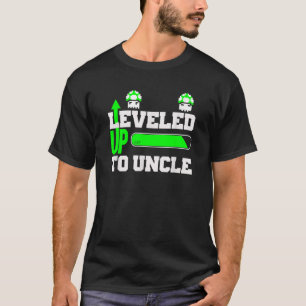 Leveled Up To Uncle New Uncle Retro Grunge Gamer  T-Shirt