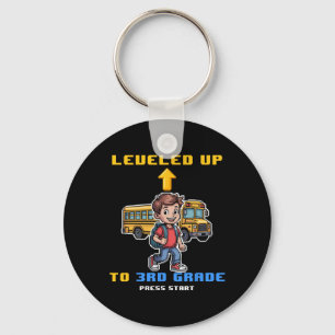 Leveling Up 3rd Grade Ck To School Funny Gamer Boy Keychain