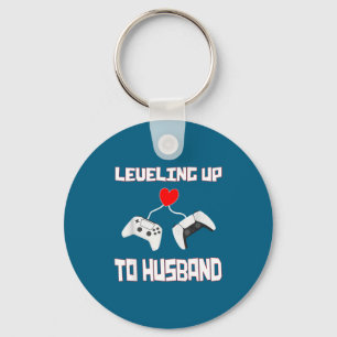 Leveling Up Husband Groom Gamer Keychain