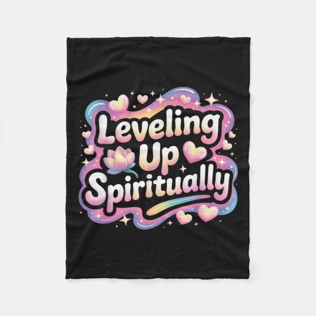 Leveling Up Sritually Mindfulness Meditation  Fleece Blanket (Front)