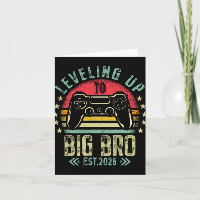 Leveling Up To Big Brother 2026 Funny New Gamer Bo Card (Front)